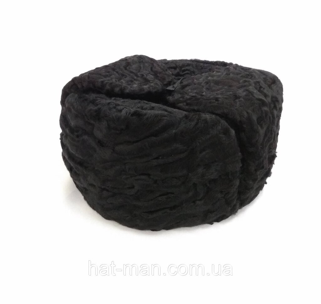 Шапка з чорного каракуля, повністю хутряна КодАртикул 2 від компанії greencard - фото 1