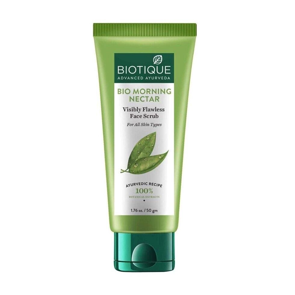 Скраб для обличчя (50 г), Bio Morning Nectar Visibly Flawless Face Scrub,  Biotique Під замовлення з Індії 45 днів. від компанії greencard - фото 1