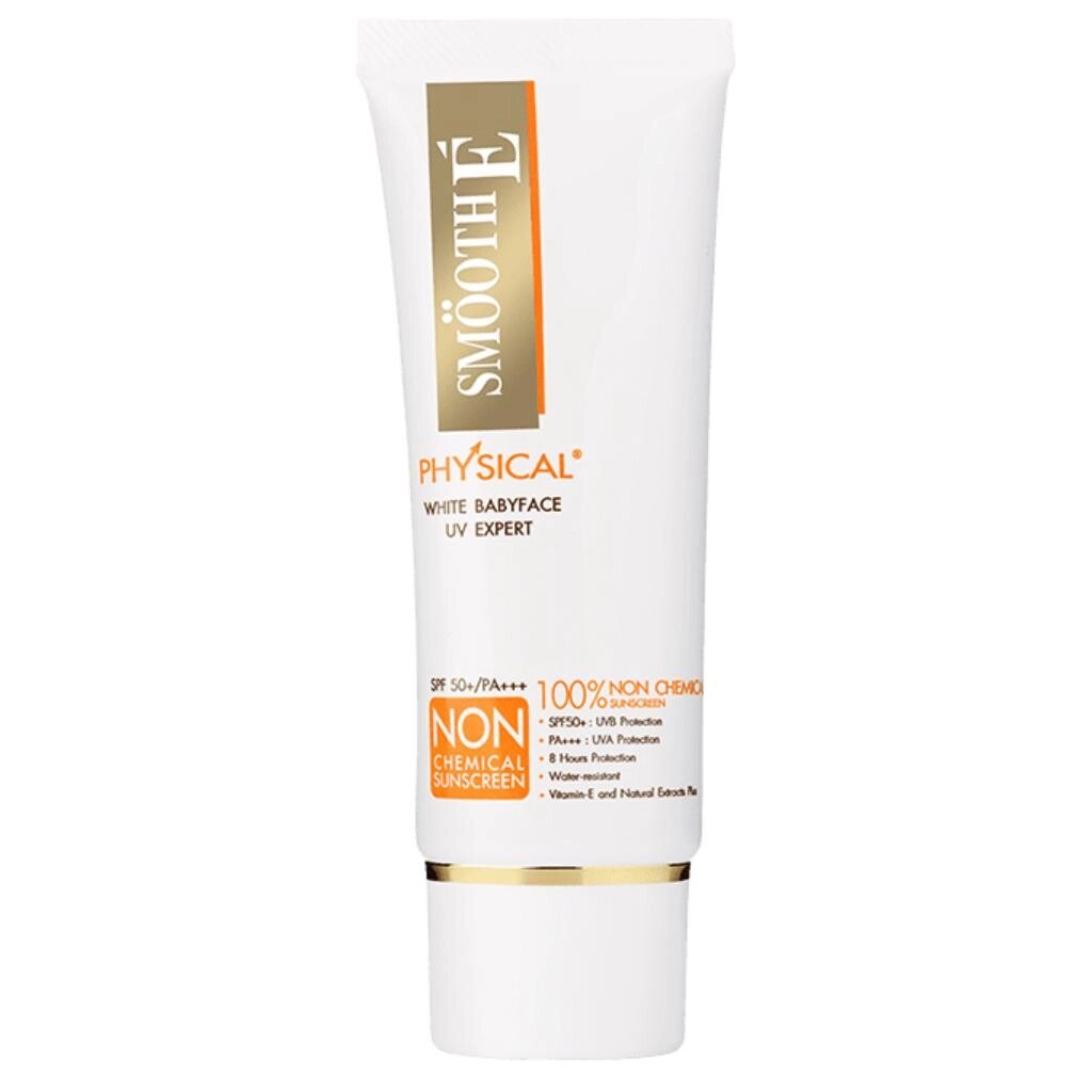 Smooth E Physical White Babyface SPF 50+ PA+++ UV Expert [ Білий] Сонцезахисний крем 15 г / 40 г - Тайський догляд за від компанії greencard - фото 1