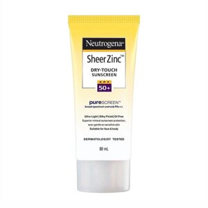 Сонцезахисний крем SPF 50+80 мл), Sheer Zinc Dry-Touch Sunscreen SPF 50+ Neutrogena Під замовлення з Індії 45 днів.