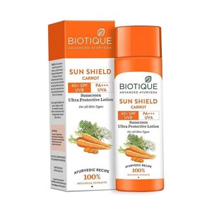 Сонцезахисний лосьйон із Морквою 40+ SPF (190 мл), Sun Shield Carrot 40+ SPF Sunscreen Ultra Protective Lotion, Під