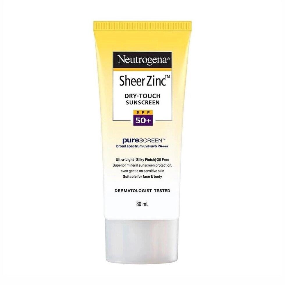 Сонцезахисний крем SPF 50+ (80 мл), Sheer Zinc Dry-Touch Sunscreen SPF 50+,  Neutrogena Під замовлення з Індії 45 днів. від компанії greencard - фото 1