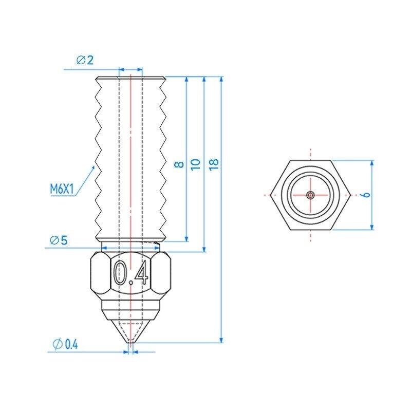 Сопло Elegoo для 3D-принтерів Neptune 4/ 4 Pro, Загартована сталь, CHT Clone, 0.4 Код/Артикул 57 UA3D343-0.4 від компанії greencard - фото 1