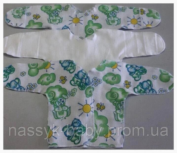 Сорочечка для новонародженого у пологовий фланель Код/Артикул 41 ФРД018 від компанії greencard - фото 1