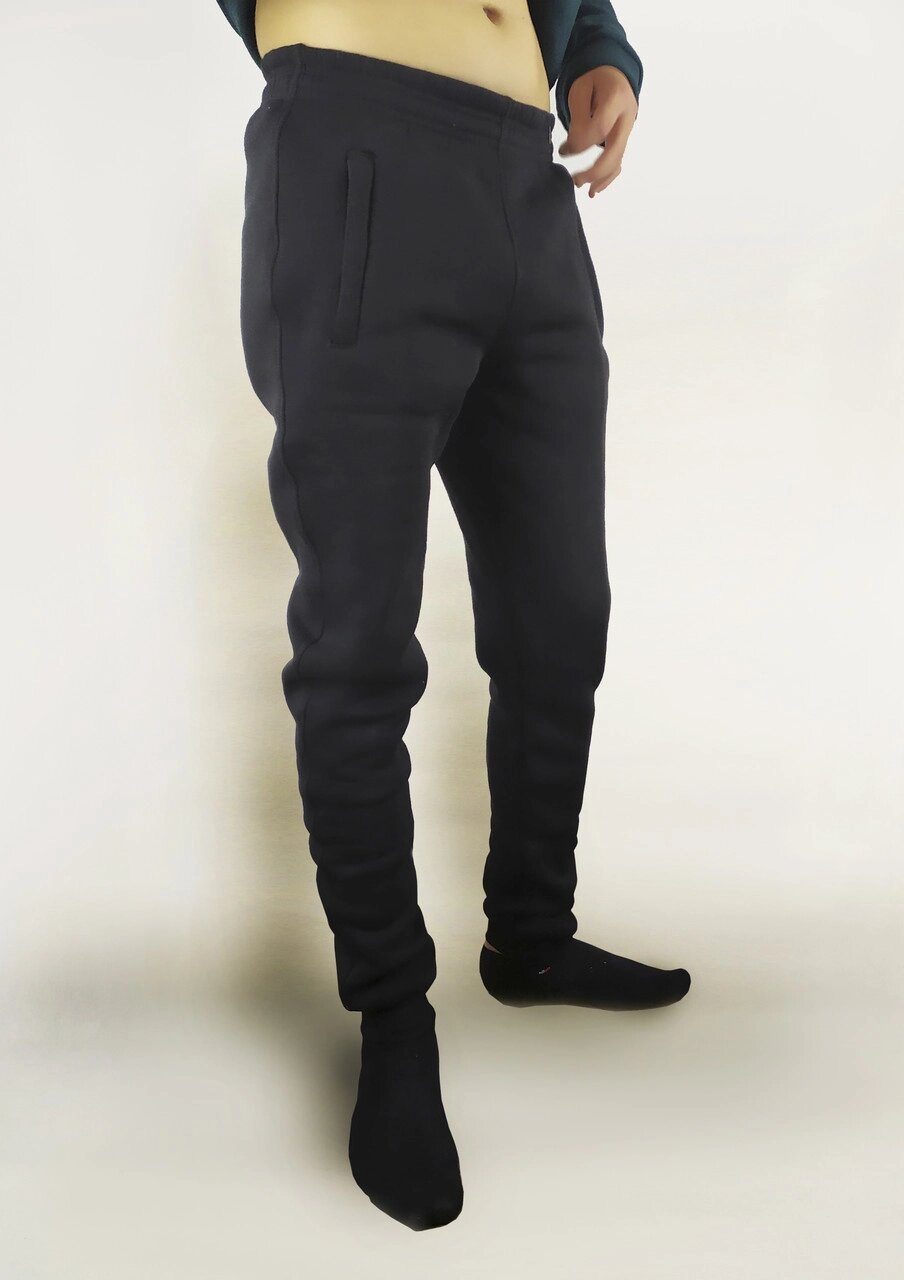 Спортивні чоловічі штани на флісі Джогери з манжетами S,M,L, XL, XXL Код/Артикул 64 11074 від компанії greencard - фото 1