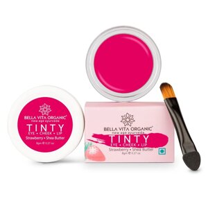 Засіб для очей, щік та губ з Полуницею та олією Ши (8 г), Tinty Eye Cheek Lip Strawberry Shea Butter, Bella Vita під