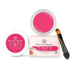 Засіб для очей, щік та губ з Трояндою та олією Сандала (8 г), Tinty Eye Cheek Lip Rose Sandalwood Oil, Bella Vita під