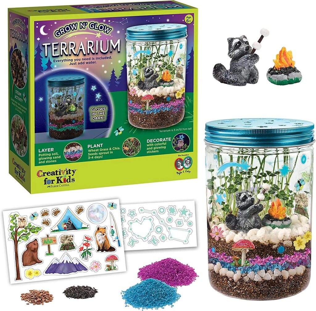 STEM набір Світящий тераріум. Creativity for Kids Grow N Glow Terrarium Код/Артикул 75 69 Код/Артикул 75 69 Код/Артикул  від компанії greencard - фото 1