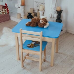 Столик із ящиком і стілець дитячий зайчик. Для гри, навчання, малювання. Код/Артикул 115 5421-4021