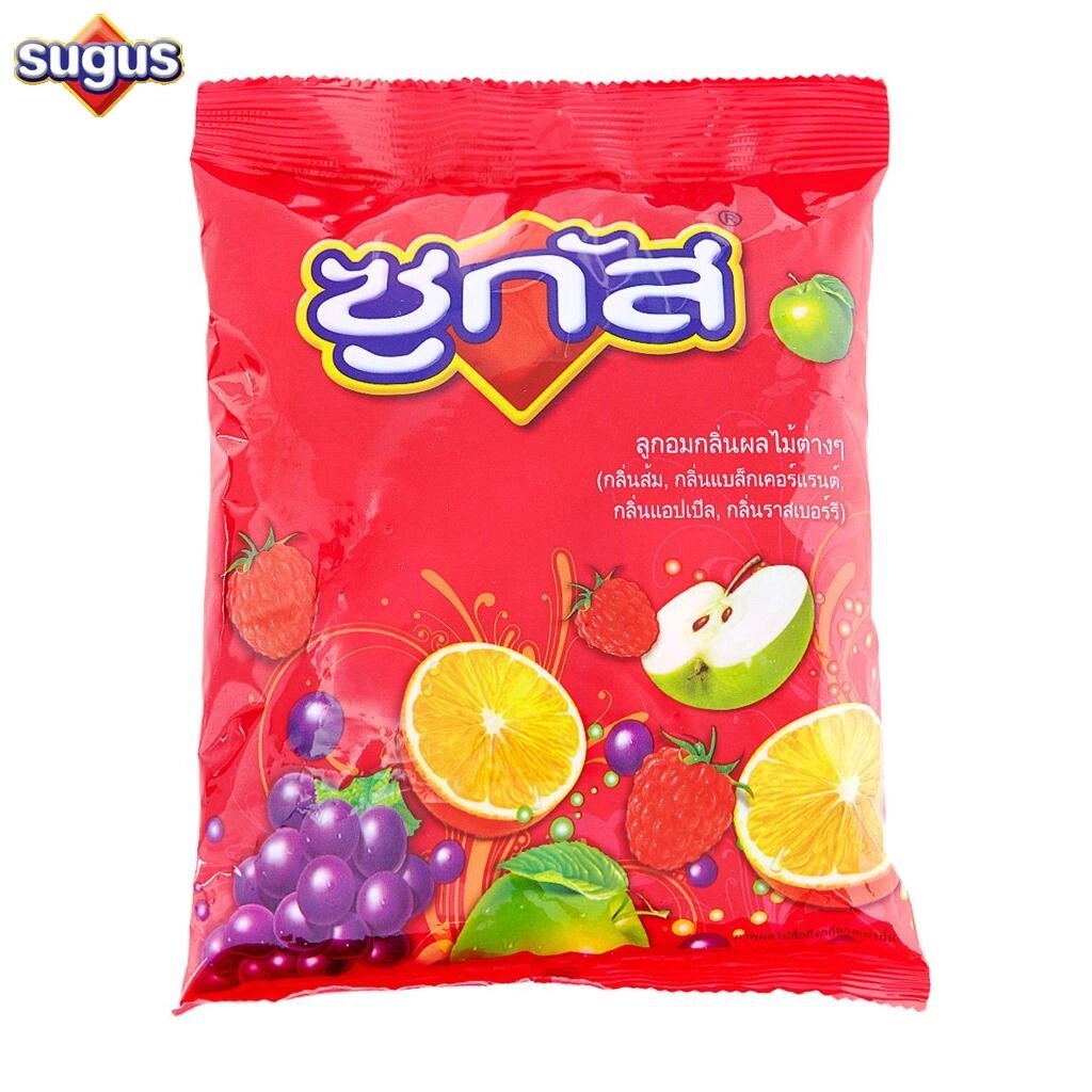 Sugus Chewy Candy Mix фруктовий смак, апельсин, чорна смородина, яблуко, малина, 250 г. - Зроблено у Таїланді Під від компанії greencard - фото 1