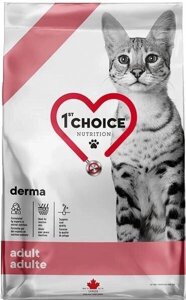 Сухий дієтичний корм для котів 1st Choice Adult Derma 4.54 кг (65672100175) Код/Артикул 185 327085543