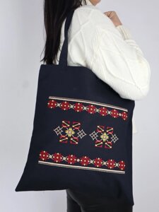 Сумка Шоппер з вишивкою Етно червоний, еко сумка для покупок, шопер, сумка з вишивкою, вишита сумка Код/Артикул