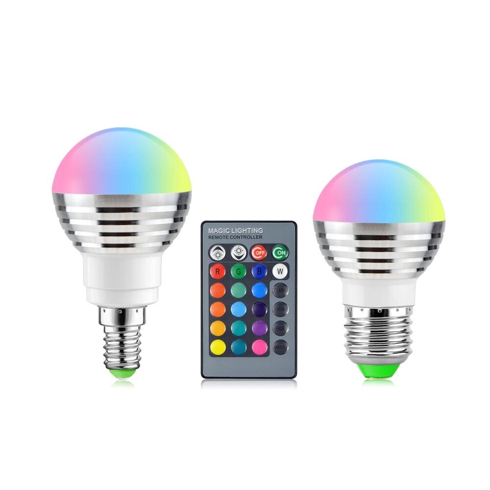 Світлодіодна лампа RGB 110 У 220 У E27, 16 кольорів, нічник Magic LED під замовлення за 30 днів доставка безкоштовна від компанії greencard - фото 1