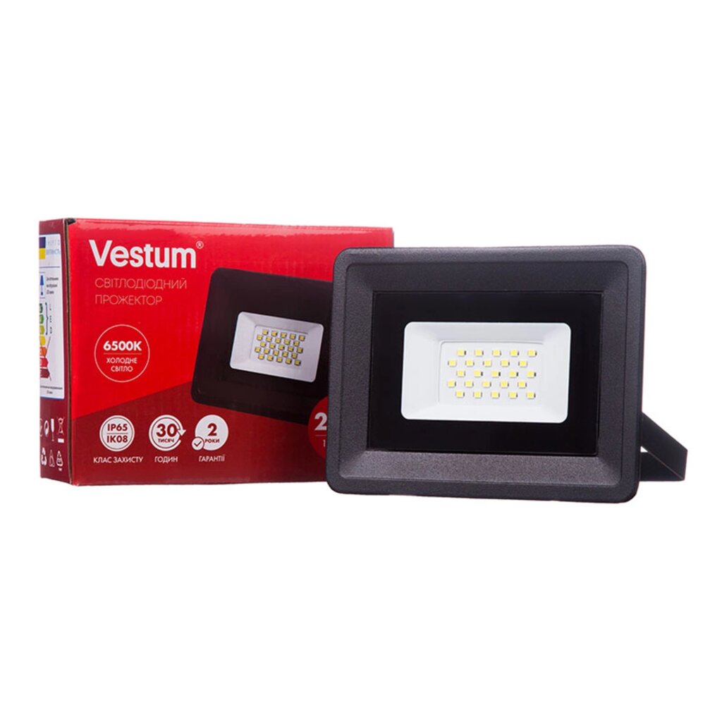 Світлодіодний прожектор Vestum 20W 1800Лм 6500K 185-265V IP65 1-VS-3002 Код/Артикул 45 1-VS-3002 від компанії greencard - фото 1
