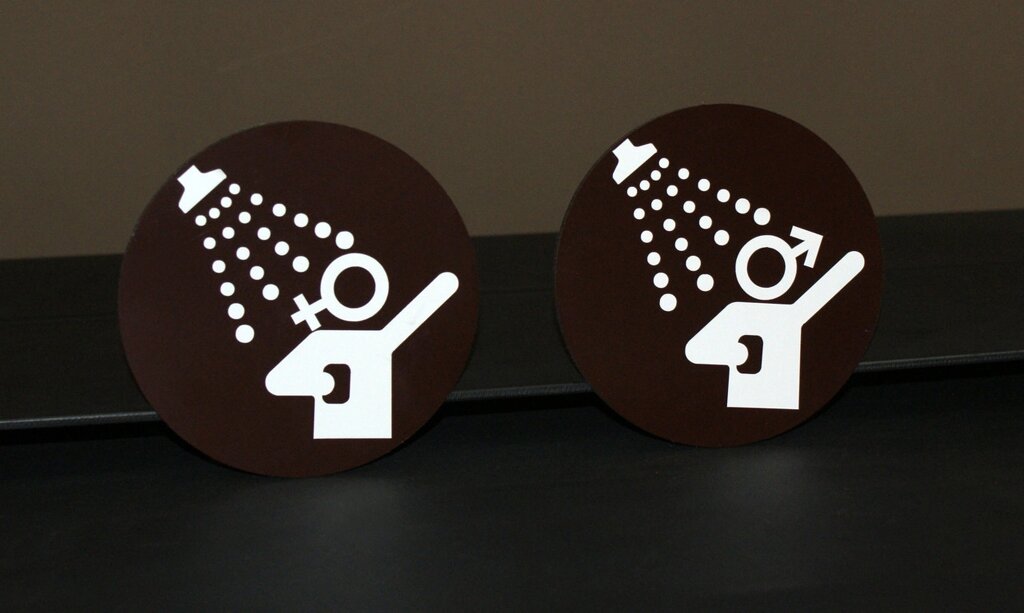 Табличка для душової чоловічої та жіночої Код/Артикул 168 Д-012 від компанії greencard - фото 1