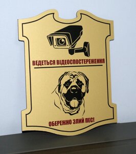 Табличка комбінована "Відеоспостереження"Злий собака" Код/Артикул 168 МФС-026