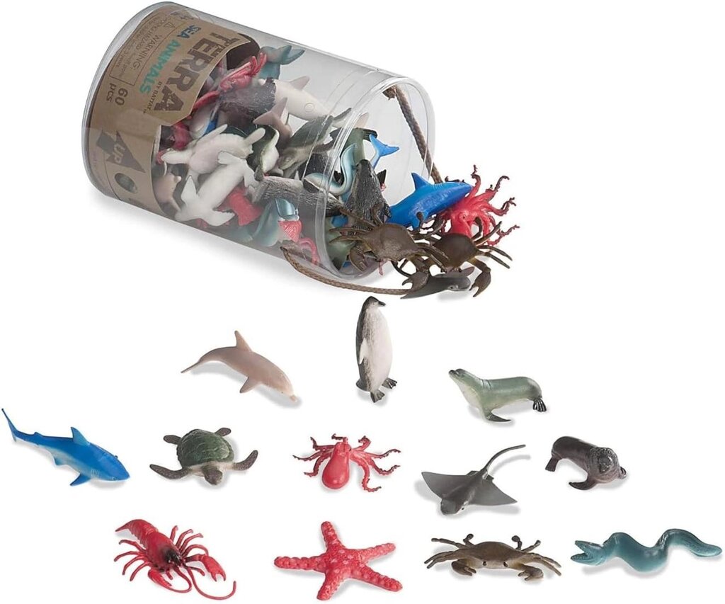 Terra by Battat - Ocean Animal Figurines. 60 фігурок морських тварин. Код/Артикул 75 974 від компанії greencard - фото 1