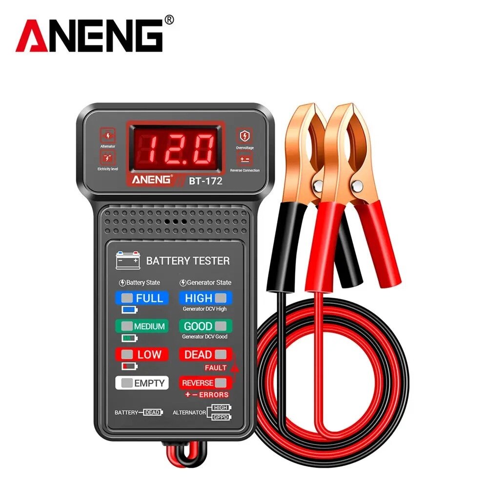 Тестер автомобільних 12 В акумуляторних батарей ANENG BT-172 Код/Артикул 184 125165 від компанії greencard - фото 1