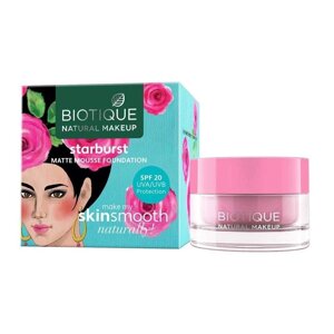 Тональний матовий мус: Карамельний відтінок мокко (15 мл), Starburst Matte Mousse Foundation Caramel Mocha, Biotique