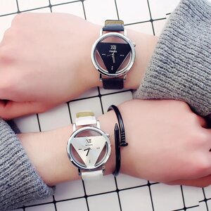 Триангуляційний годинник Розкішні наручні годинники Жіночі кварцові модні та повсякденні жіночі шкіряні годинники