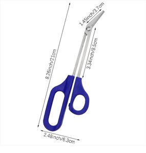 Зручні педикюрні ножиці з довгою ручкою для товстих нігтів на ногах 21 см 1 шт з синіми ручками