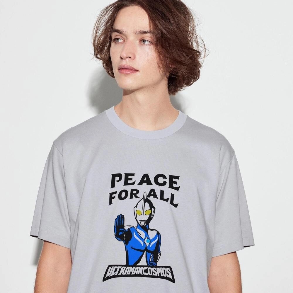 Uniqlo JAPAN PEACE FOR ALL Футболка з короткими рукавами та короткими рукавами стандартного крою Ultraman під від компанії greencard - фото 1