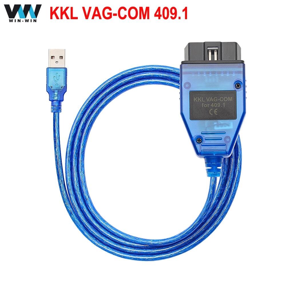 VAG COM KKL 409.1 OBD2 USB діагностичний кабель-сканер VAGCOM 409 Підтримка VW OBD2 II OBD діагностичний Під замовлення  від компанії greencard - фото 1