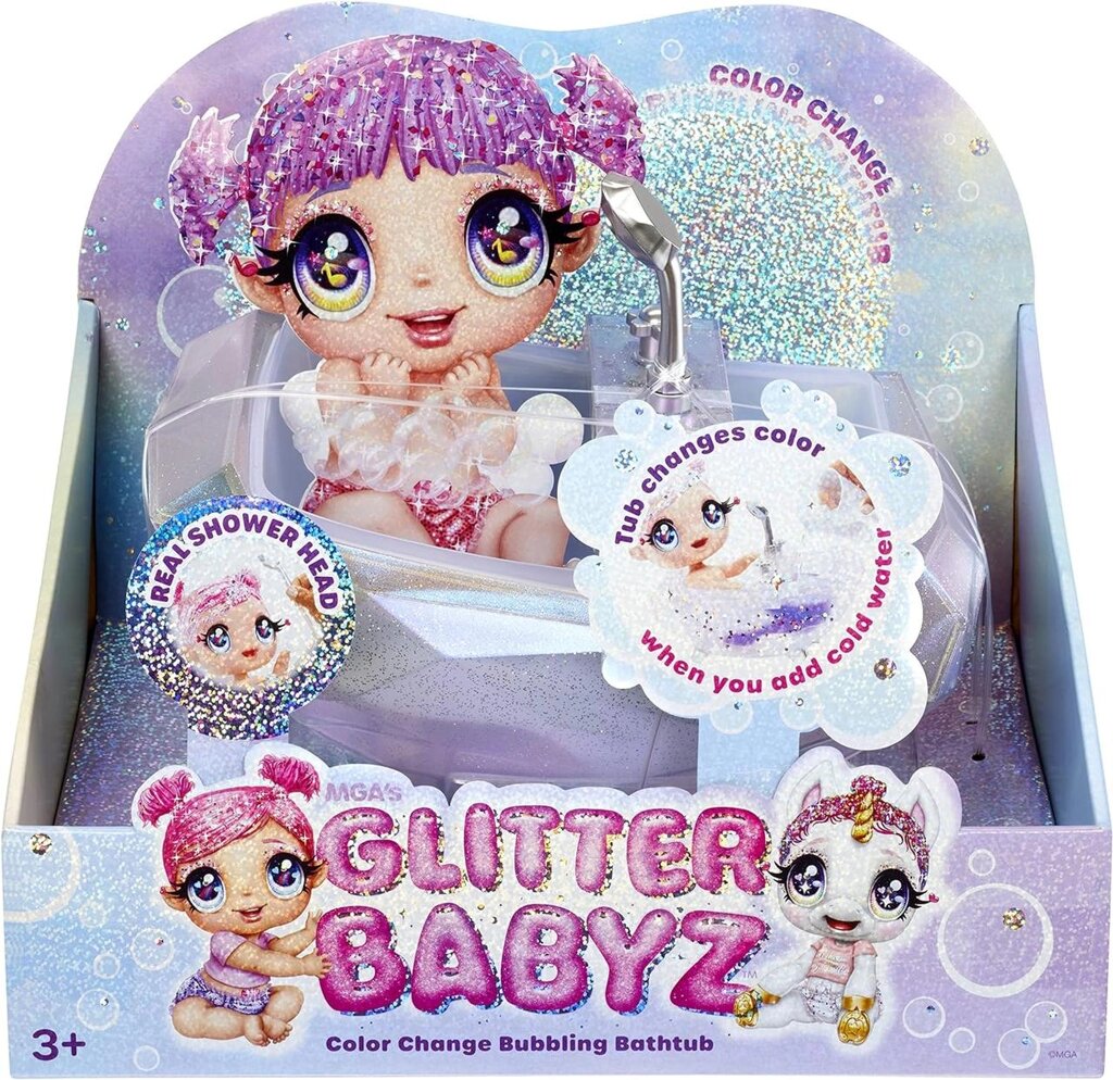 Ванна для MGA Entertainment Glitter Babyz Color Change Bulling Bath Код/Артикул 75 944 від компанії greencard - фото 1