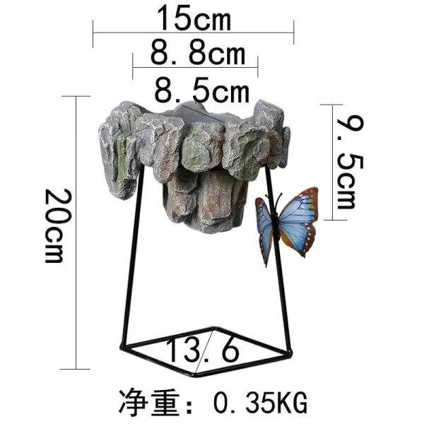 Вазон для квітів у формі каменя з підставкою вид 2 Код/Артикул 5 0725-2 від компанії greencard - фото 1