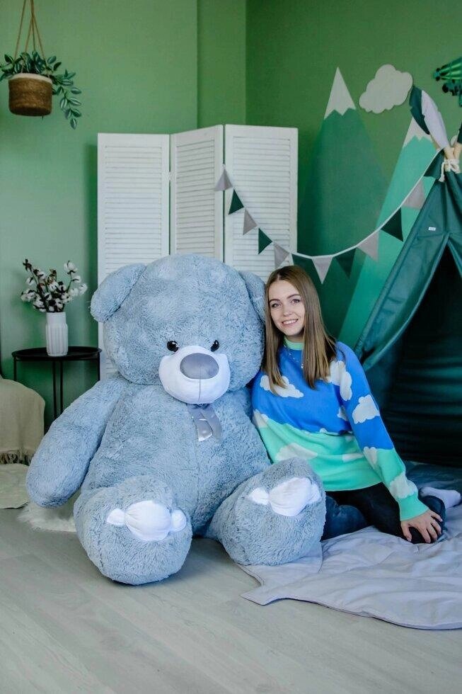Великий плюшевий ведмідь "Ветлі", висота 200 см, сірий, велика мяка іграшка Код/Артикул 176 2255369 від компанії greencard - фото 1