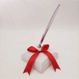 Весільна ручка для розпису, червоний бант Код/Артикул 84 0700-16 від компанії greencard - фото 1