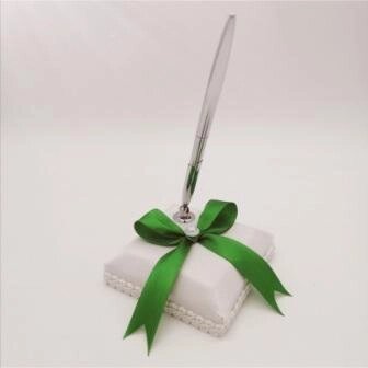 Весільна ручка для розпису, зелений бант Код/Артикул 84 0700-10 від компанії greencard - фото 1