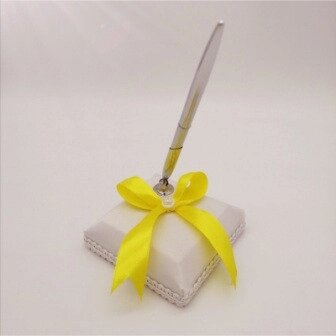 Весільна ручка для розпису, жовтий бант Код/Артикул 84 0700-22 від компанії greencard - фото 1