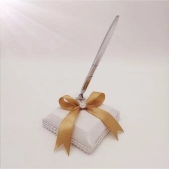 Весільна ручка для розпису, золотистий бант Код/Артикул 84 0700-27 від компанії greencard - фото 1