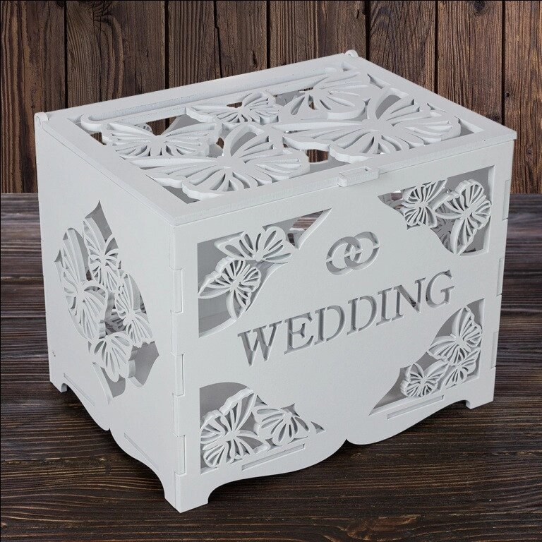 Весільний дерев'яний скриня "WEDDING" 27х21х21 см (арт. SD-00002) Код/Артикул 84 SD-00002 від компанії greencard - фото 1