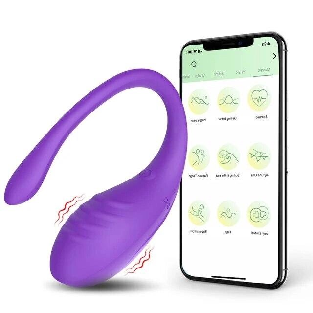 Вібраційний стимулятор для жінок з функцією дистанційного керування через смартфон Purple Код/Артикул 184 від компанії greencard - фото 1