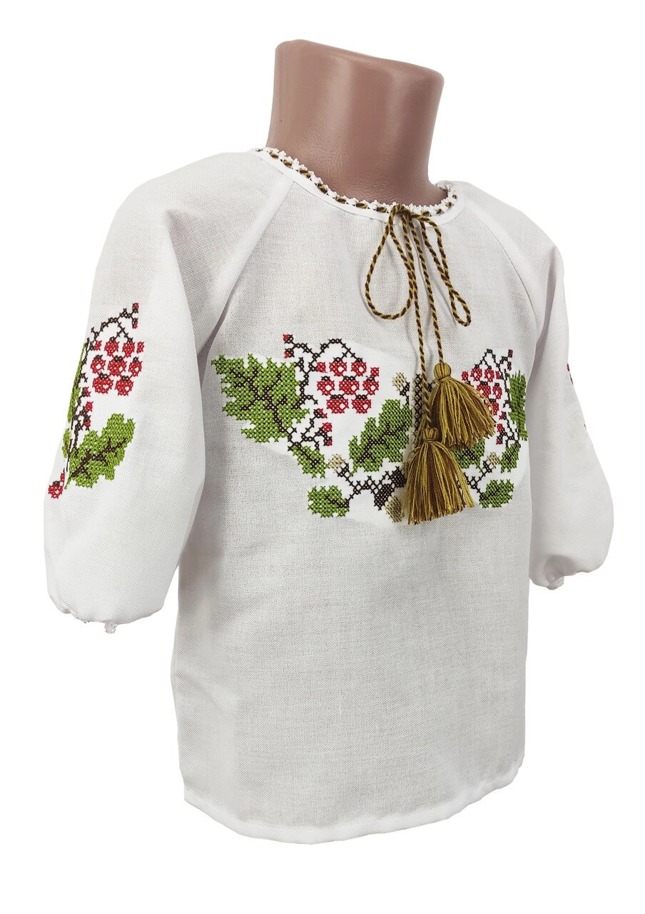 Вишита блуза для дівчинки на 3/4 рукав Дуб-Калина Код/Артикул 64 11111 від компанії greencard - фото 1