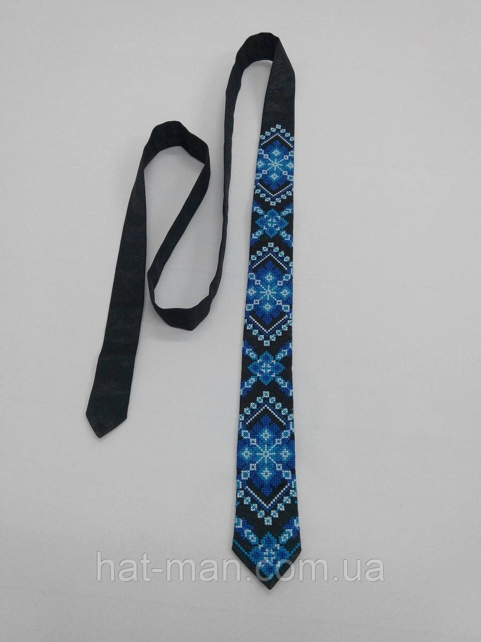 Вишита краватка синя (вузька) КодАртикул 2 від компанії greencard - фото 1
