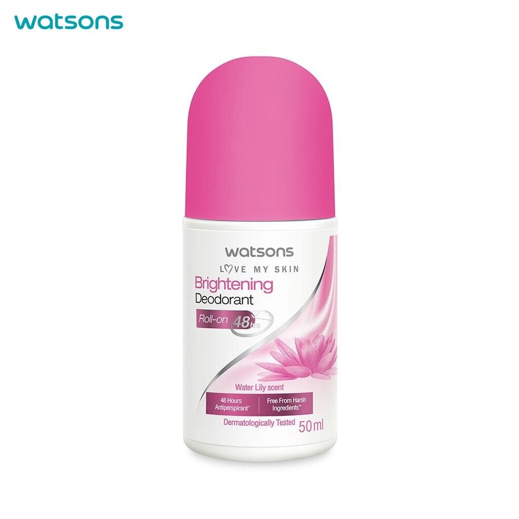 Watsons Кульковий дезодорант Love My Skin, освітлює шкіру, з ароматом водяної лілії, антиперспірант, 48 годин, Під від компанії greencard - фото 1