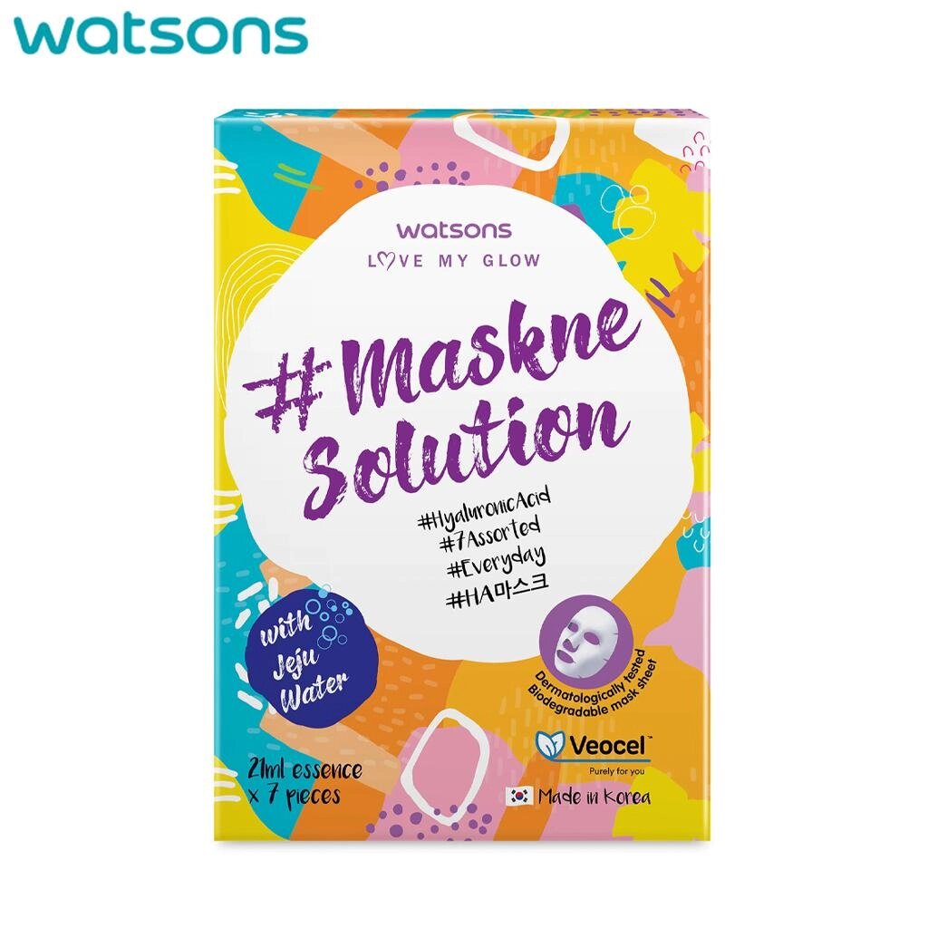 Watsons Маскне Розчин 1 коробка ( 7 аркушів) - Маска, Маска для обличчя Під замовлення з Таїланду за 30 днів, доставка від компанії greencard - фото 1