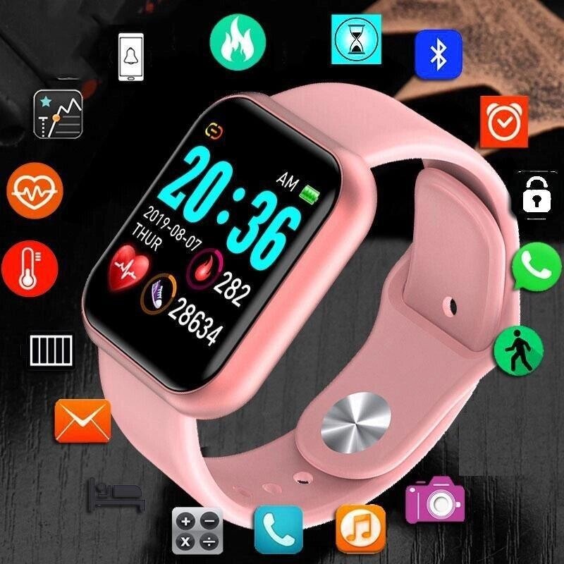 Y68 Bluetooth Жіночий спортивний смарт-годинник Чоловічий водонепроникний смарт-годинник Монітор серцевого ритму Smart від компанії greencard - фото 1