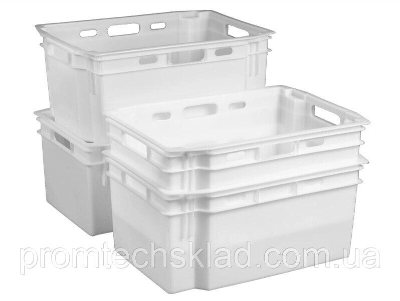 Ящик пластиковий білий 600х400х270 мм Код/Артикул 132 N6427-1040 - білий від компанії greencard - фото 1