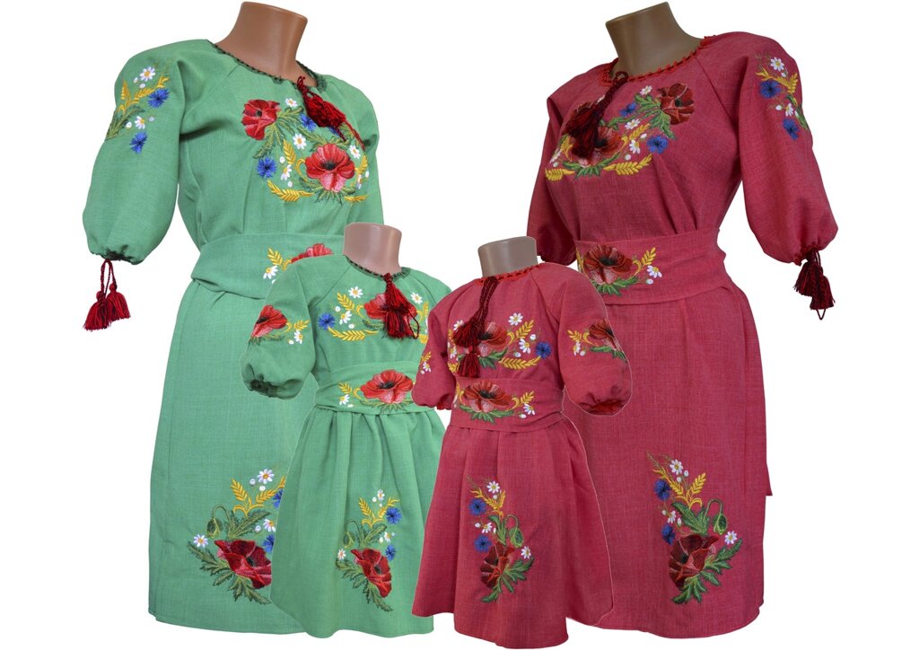 Яскраве вишите плаття для дівчинки з рукавом 3/4 Код/Артикул 64 11011 від компанії greencard - фото 1