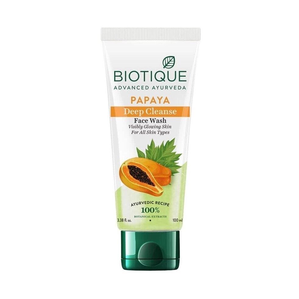 Засіб для вмивання з Папаєю (100 мл), Papaya Deep Cleanse Tan Removal Face Wash,  Biotique Під замовлення з Індії 45 від компанії greencard - фото 1