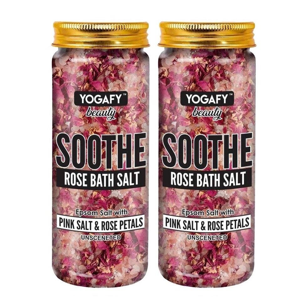 Заспокійлива Рожева сіль для ванни (2 х 250 г), Soothe Rose Bath Salt Set,  YOGAFY Під замовлення з Індії 45 днів. від компанії greencard - фото 1