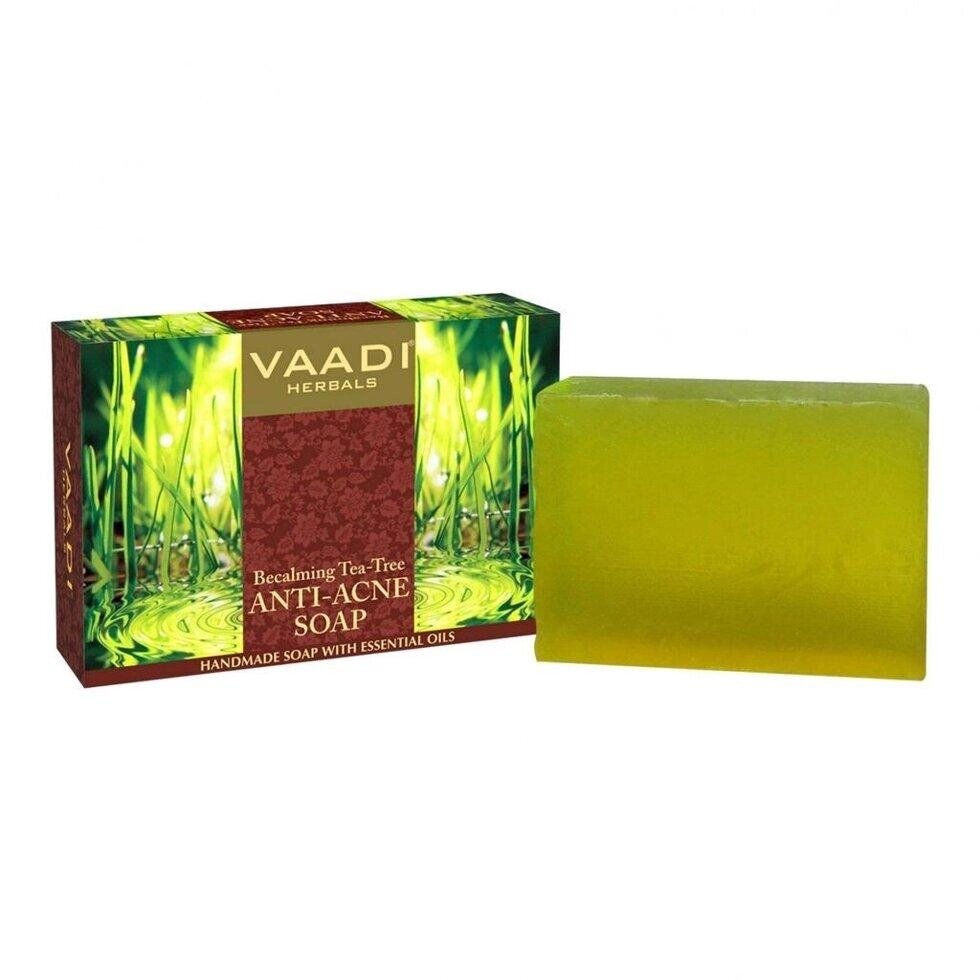 Заспокійливе мило проти акне з Чайним деревом (75 г), Becalming Tea-Tree Anti-Acne Soap,  Vaadi Herbals Під замовлення від компанії greencard - фото 1