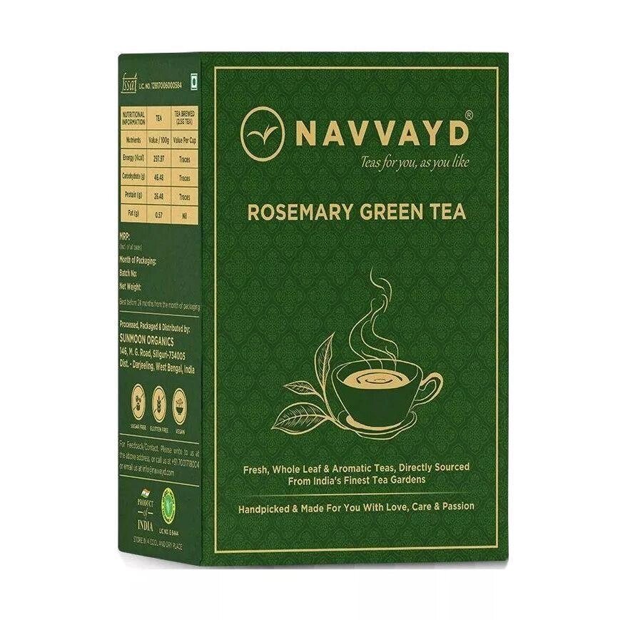 Зелений чай із Розмарином (100 г), Rosemary Green Tea,  Navvayd під замовлення з Індії за 45 днів, доставка безкоштовна від компанії greencard - фото 1