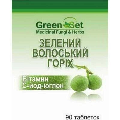 Зелений волоський горіх таблетки для підняття гемоглобіну 90 шт по 0.4 г Код/Артикул 194 15-085 від компанії greencard - фото 1