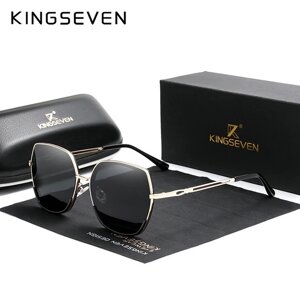 Жіночі поляризаційні сонцезахисні окуляри KINGSEVEN N7822 Gold Gray Код/Артикул 184