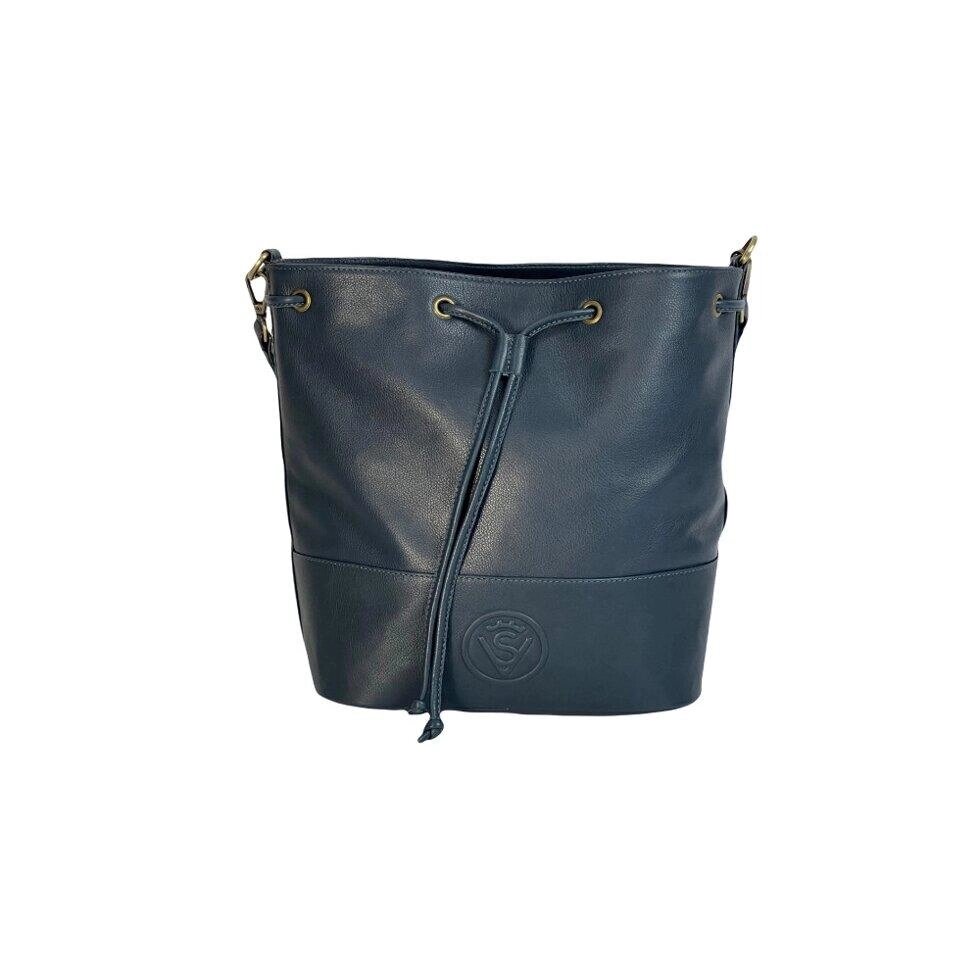 Жіноча шкіряна сумка (VSL017) синя Код/Артикул 35 VSL017 від компанії greencard - фото 1